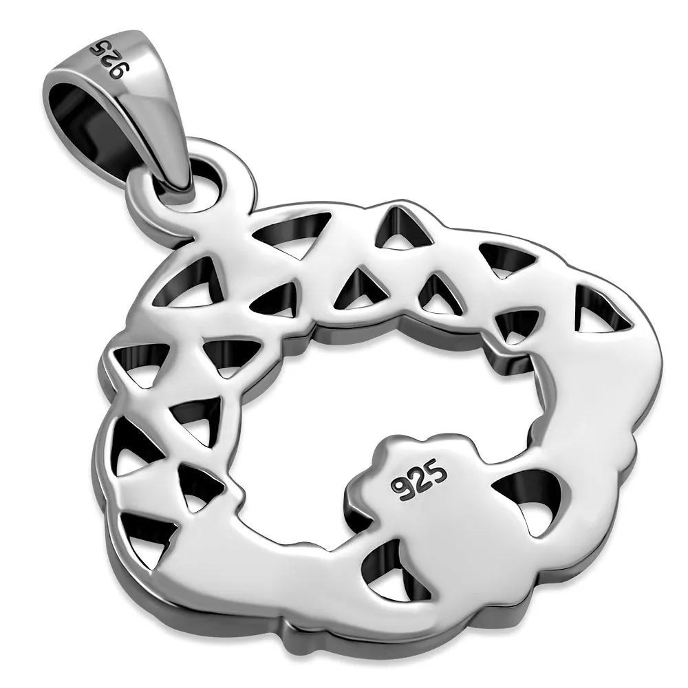 Claddagh Celtic Trinity Silver Pendant
