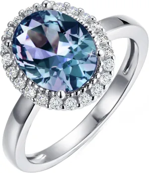 Color Change Alexandrite Ring 925 Sterling Silver June Birthstone Oval Kite Round Pear Shape Halo Cocktail Statement Engagement Ring Vintage Solitaire Three Stone Trilogy Lab Created Alexandrite Rings for Women