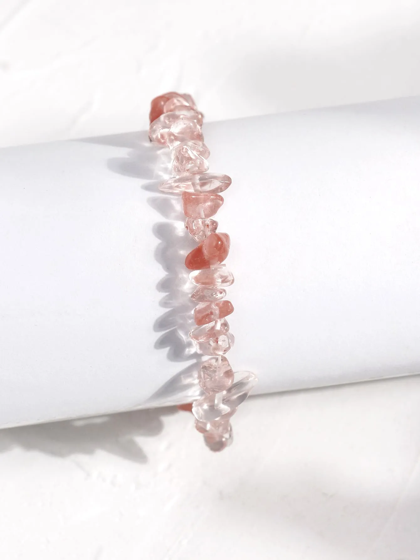 Coral Clear Stone Decor Bracelet Women Bracelet Stackable Bracelet Crafted