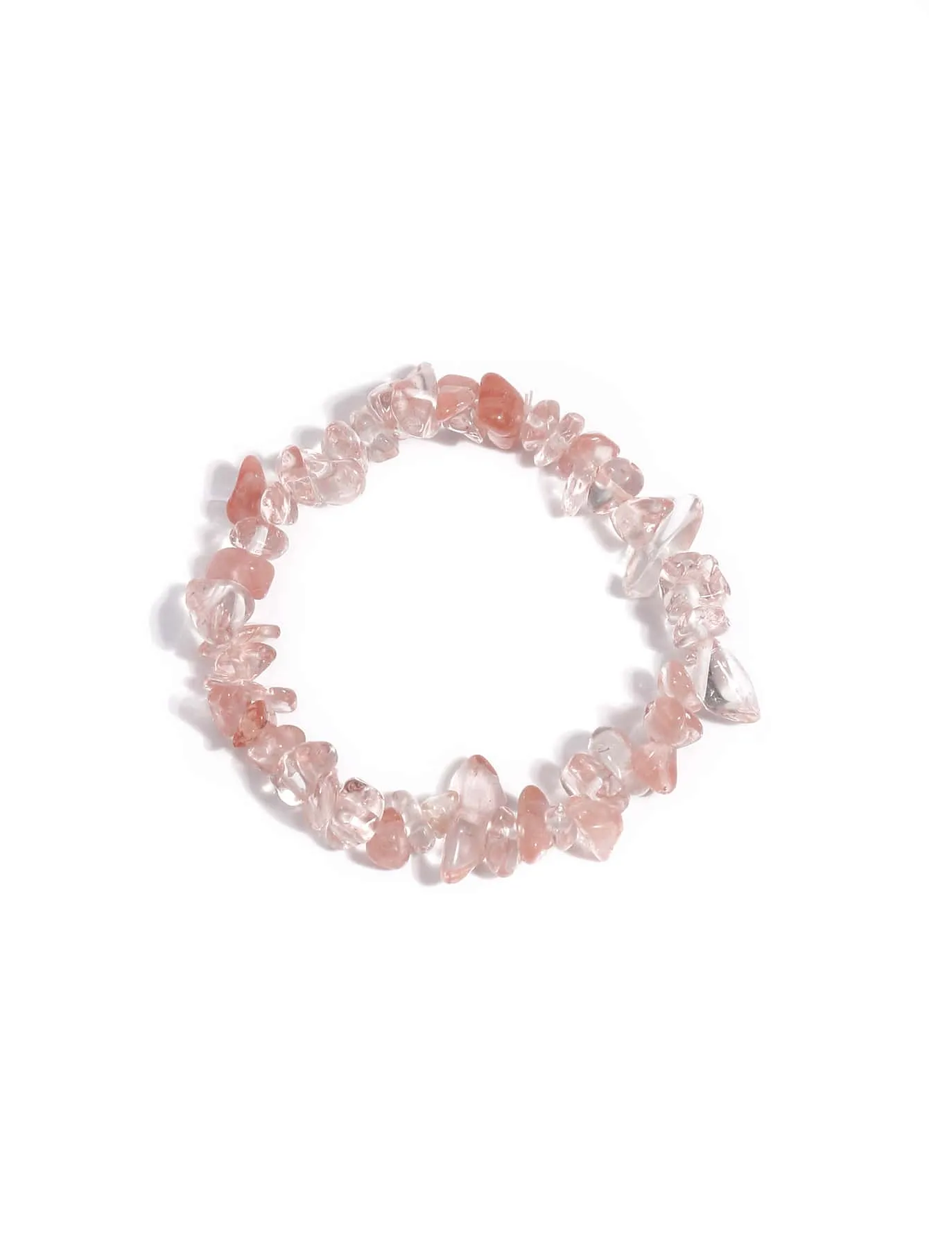 Coral Clear Stone Decor Bracelet Women Bracelet Stackable Bracelet Crafted