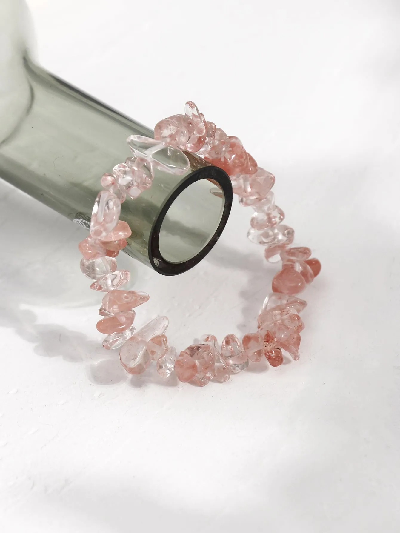 Coral Clear Stone Decor Bracelet Women Bracelet Stackable Bracelet Crafted
