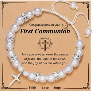 Cross Bracelet Easter Gifts Easter Basket Stuffers for Women Jesus Bracelets Baptism Christian First Confirmation Communion Religious Gifts for Women Jewellery Gifts
