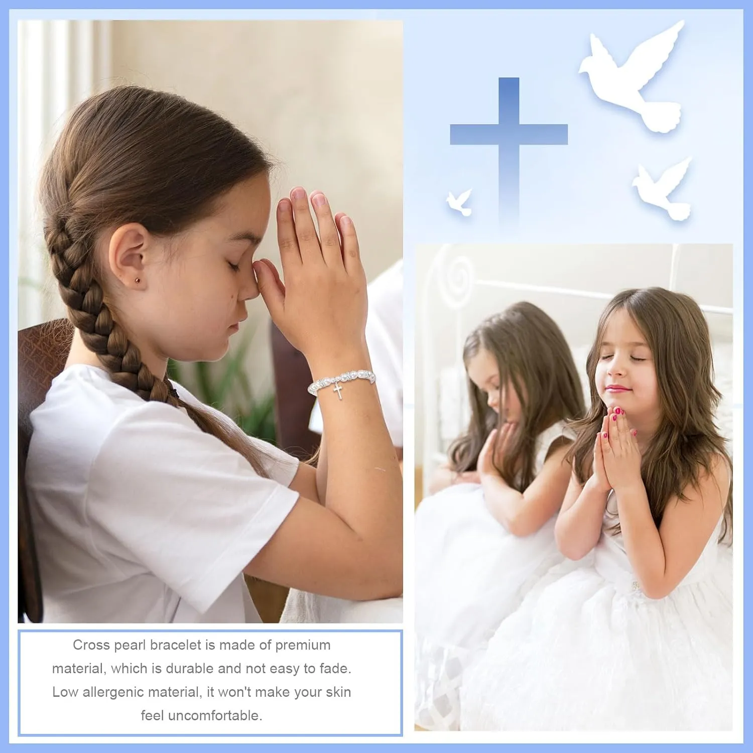 Cross Bracelet Easter Gifts Easter Basket Stuffers for Women Jesus Bracelets Baptism Christian First Confirmation Communion Religious Gifts for Women Jewellery Gifts