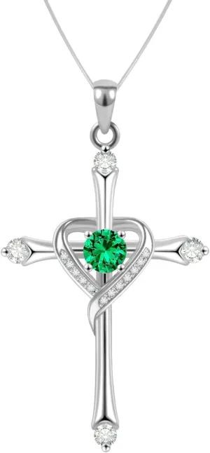 Cross Necklace for Women 925 Sterling Silver Cross Necklace Baptism Christian Gifts for Women April CZ Birthstone Necklace Religious Gifts with Bible Box Women'S Crucifix Jewelry with Snake Chain