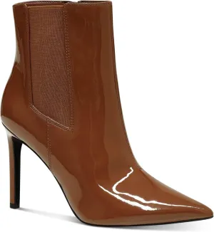 Cufflinks Inc. Womens Katalina Faux Leather Pointed Toe Booties, Brown, 8.5 Medium