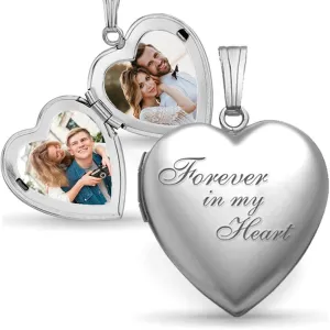 Custom Necklace Gifts for Women, Personalized Picture Locket Necklace Heart Memorial Locket, That Hold 2 Customized Photo Jewelry Gift for Couple