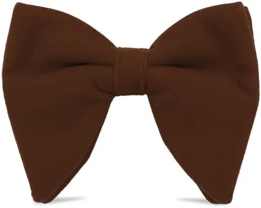 Dan Smith Mens Big Bow Ties Set Soild Velvet Oversize Pre-Tied Bow Tie Hanky Cuff Hankchief Cufflinks Lapel Pin
