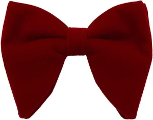 Dan Smith Mens Big Bow Ties Set Soild Velvet Oversize Pre-Tied Bow Tie Hanky Cuff Hankchief Cufflinks Lapel Pin
