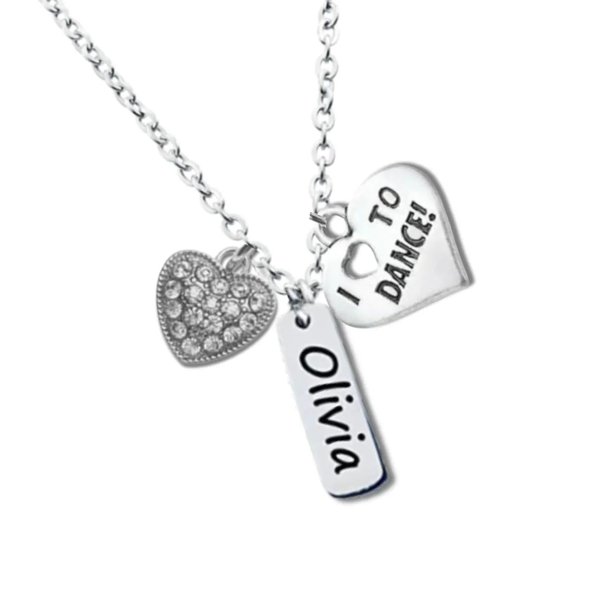 Dance Necklace, Personalized Dance Jewelry, Love to Dance Necklace with Name Engraved for Women, Dancer Ballet Recital