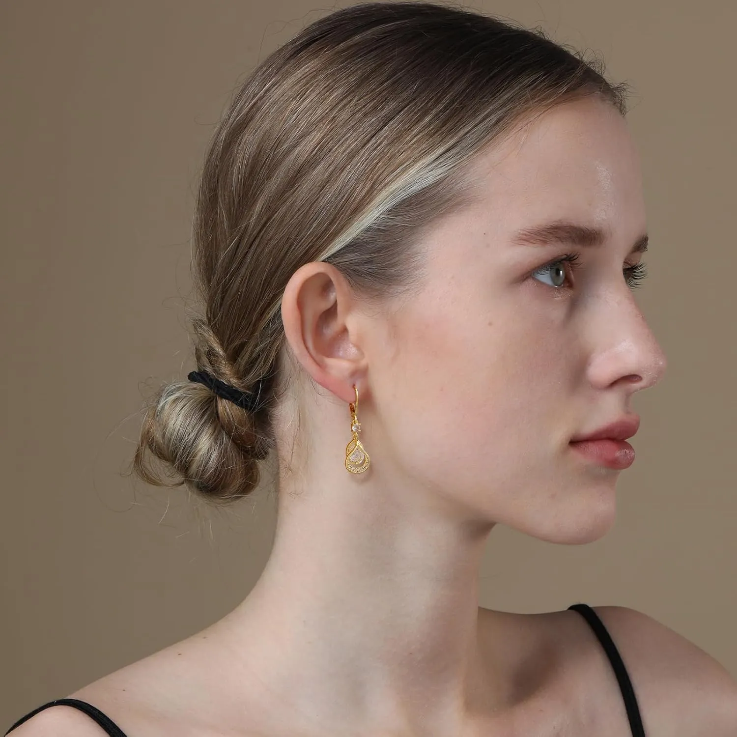 Dangle Earrings Trendy Leverback Birthstone Earrings 14K Sliver/Gold/Rose Gold Teardrop Dangle Earrings Fine Jewelry Birthday Gifts for Women