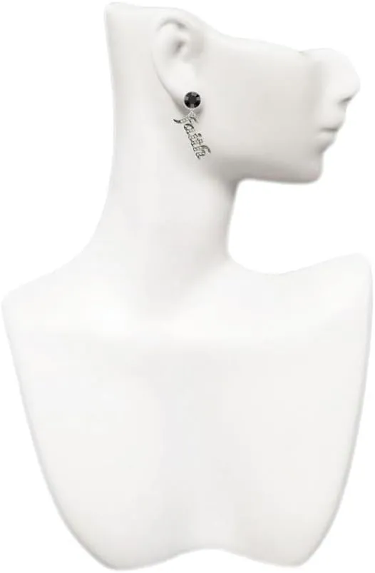 Delight Jewelry Silvertone Crystal Script ''Faith'' - Large Crystal Clip on Earrings