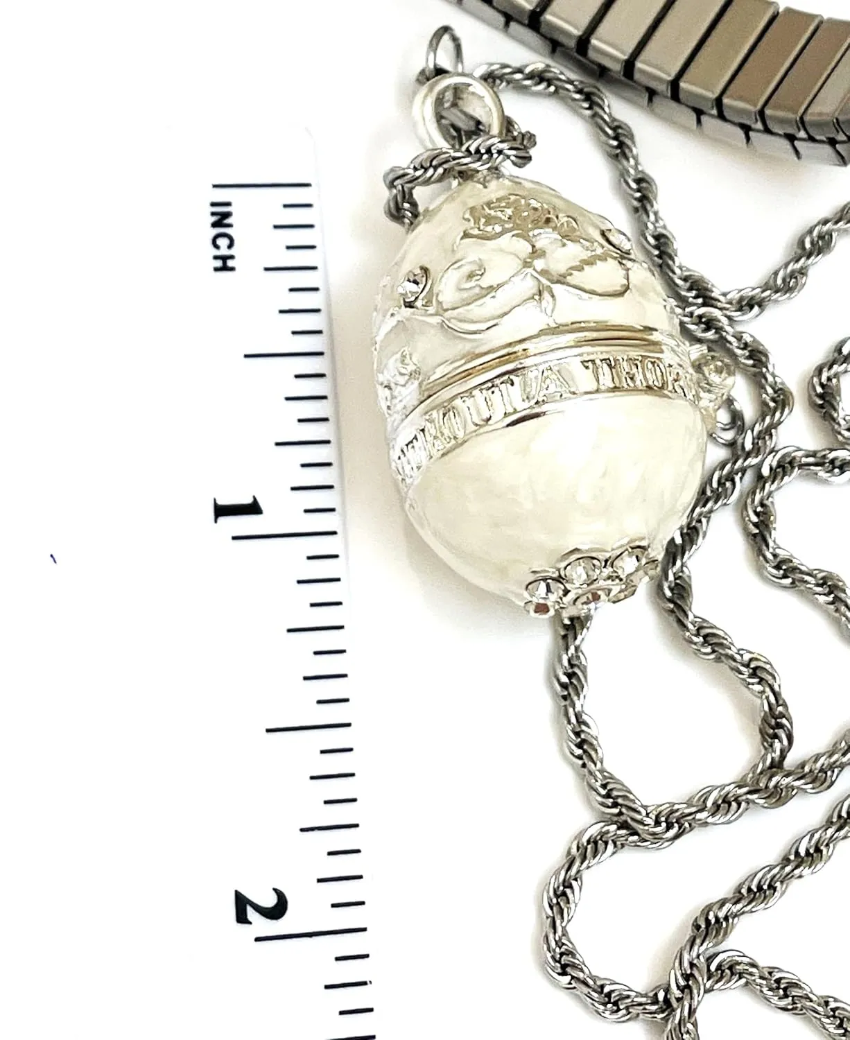 Designer Pearl White Jewelry for women Faberge egg SILVER Necklace & Austrian Crystal Diamond Bracelet SET HANDMADE Jewellery Girlfriend Gifts for Her Graduation Birthday Cocktail Ladies Prom Jewelry