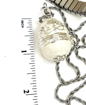 Designer Pearl White Jewelry for women Faberge egg SILVER Necklace & Austrian Crystal Diamond Bracelet SET HANDMADE Jewellery Girlfriend Gifts for Her Graduation Birthday Cocktail Ladies Prom Jewelry