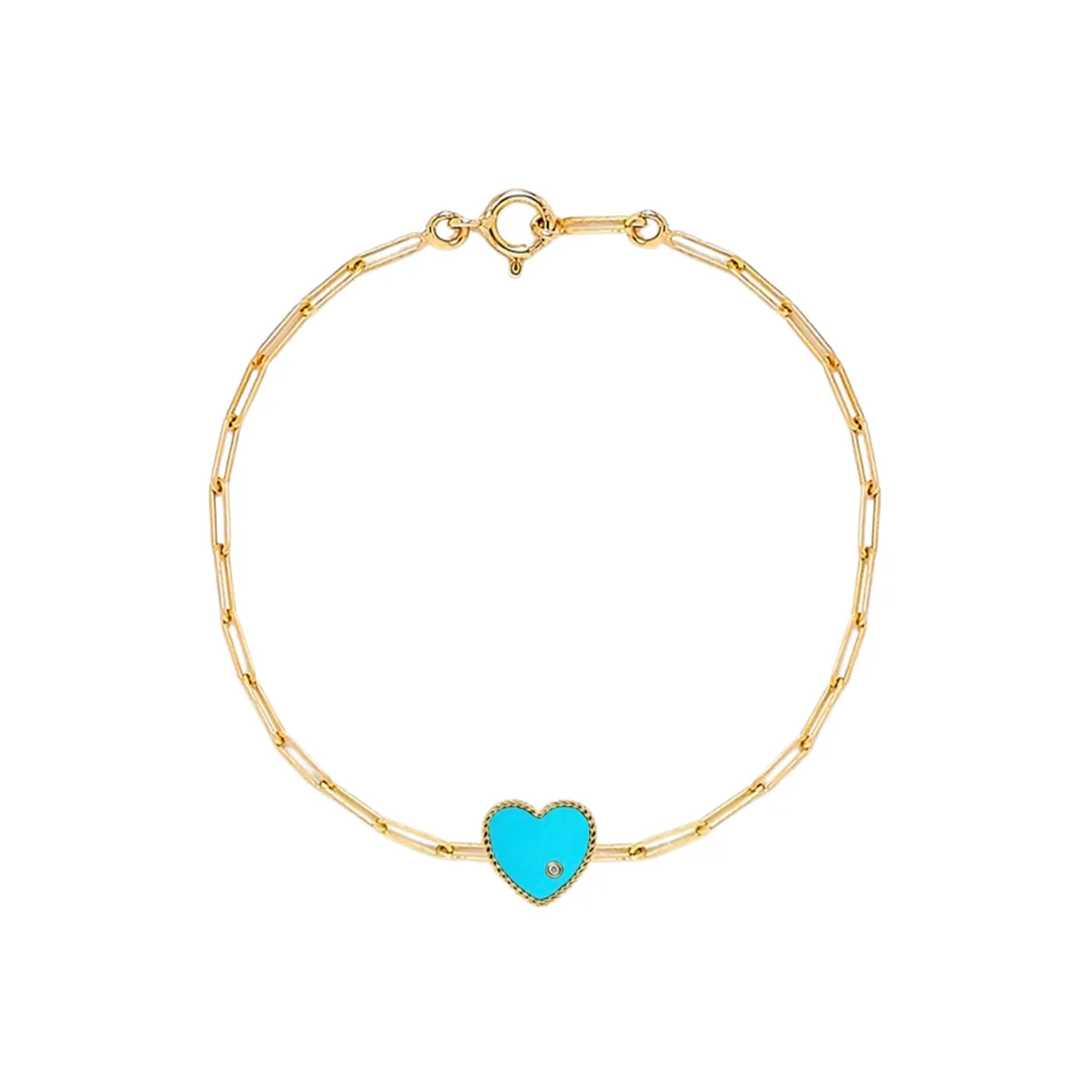 Diamond Bezel Precious Heart Chain Bracelet