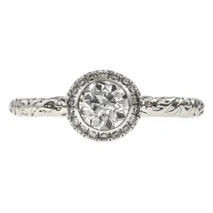 Diamond Frame Engagement Ring, Old Euro 0.57ct- Heirloom by Doyle & Doyle