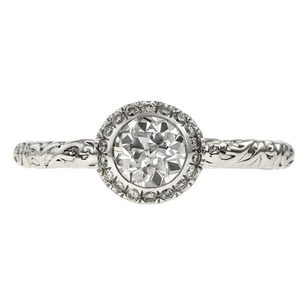 Diamond Frame Engagement Ring, Old Euro 0.57ct- Heirloom by Doyle & Doyle