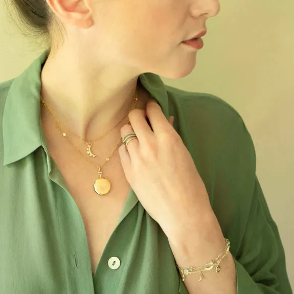 Diamond Moon Pendant