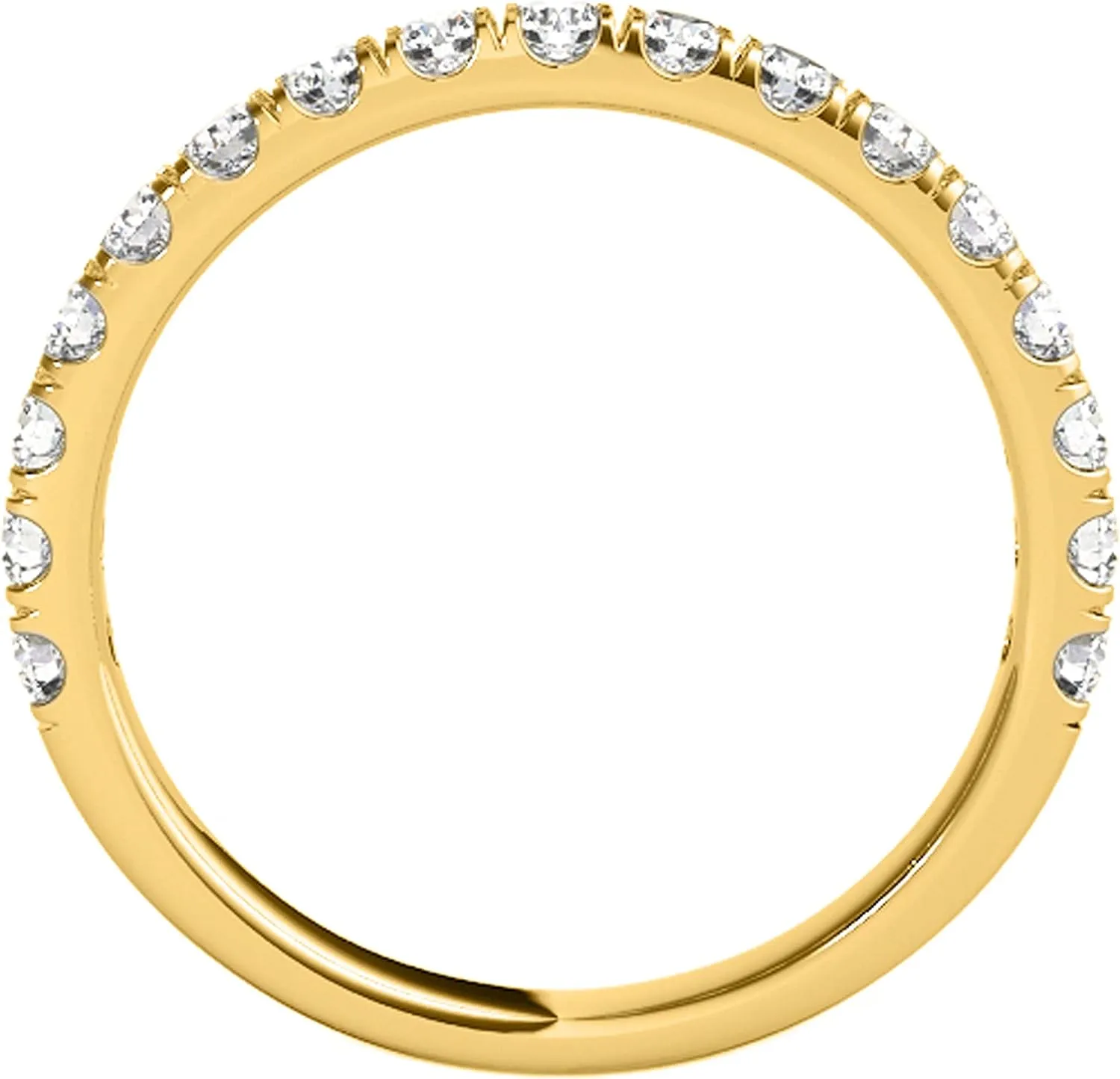 Diamond Wedding Band For Women 0.25 To 1.0 Carat Brilliant Round Lab Grown Diamond Engagement Aniversary Band In 10K Solid Rose Yellow White Gold | Aone Jewelry Collection
