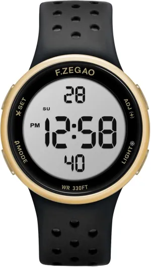 Digital Watch Unisex, 10ATM Waterproof Watch for Swimming Soft Double Injected Silicone Band Stopwatch Alarm Countdown Dual Time Mutifunction