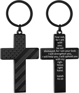 DuoDiner Graduation Gifts-Cross Keychains First Communion Baptism Confirmation Religious Gifts for Men