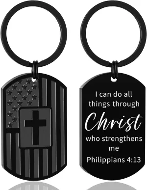 DuoDiner Graduation Gifts-Keychain for Men First Communion Baptism Confirmation Religious Mens Gifts