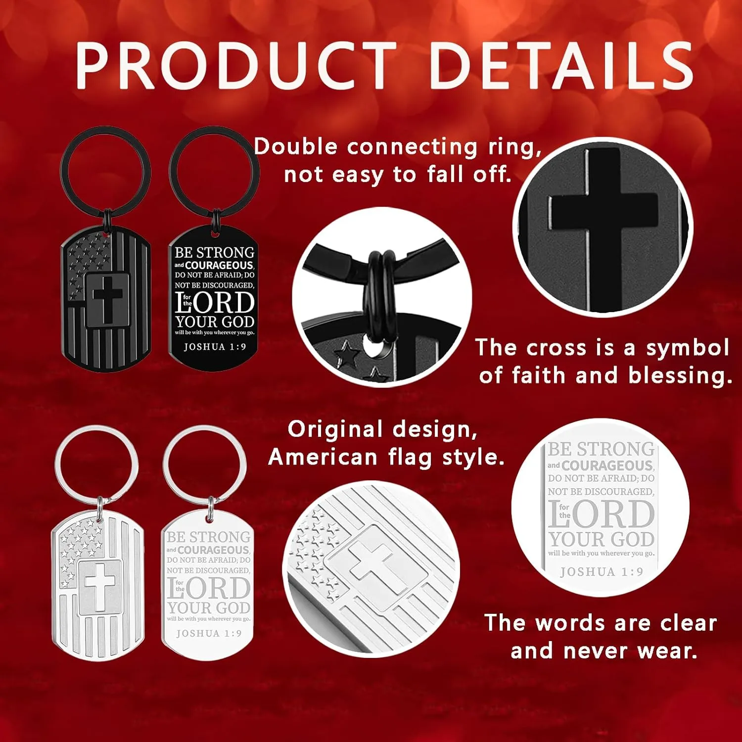 DuoDiner Graduation Gifts-Keychain for Men First Communion Baptism Confirmation Religious Mens Gifts