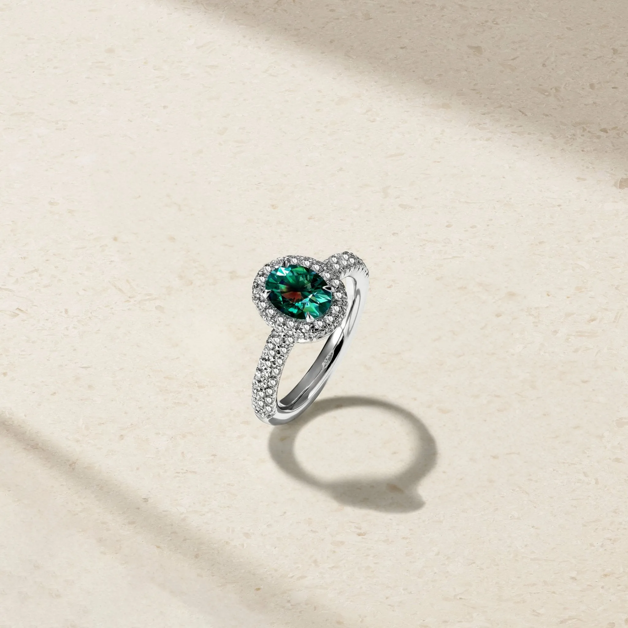 Dusted Alexandrite and Diamond Ring