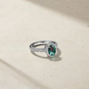 Dusted Alexandrite and Diamond Ring