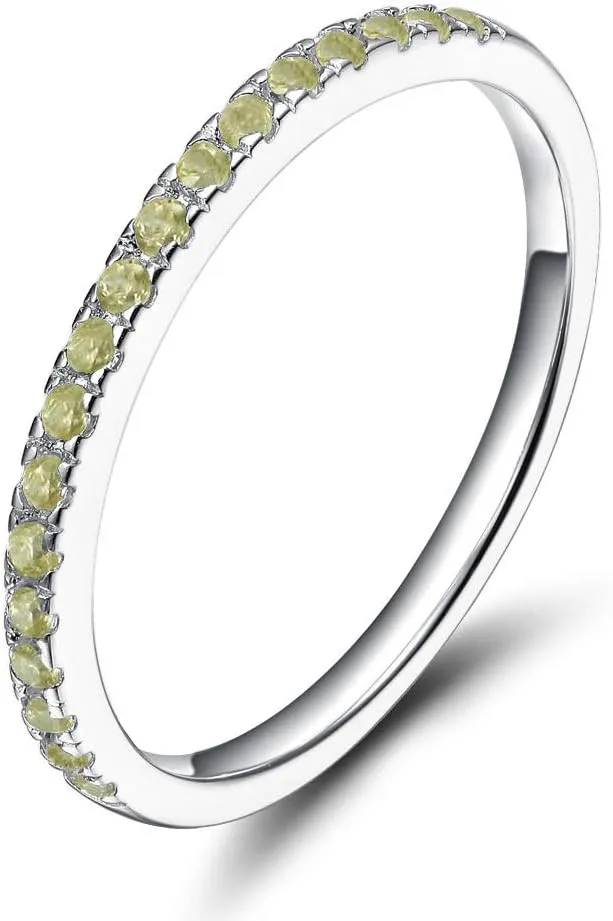 EAMTI CZ Wedding Band for Women 925 Sterling Silver Half Eternity Stackable Ring Size 3-13