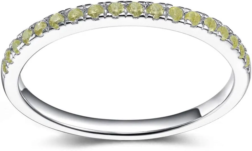 EAMTI CZ Wedding Band for Women 925 Sterling Silver Half Eternity Stackable Ring Size 3-13