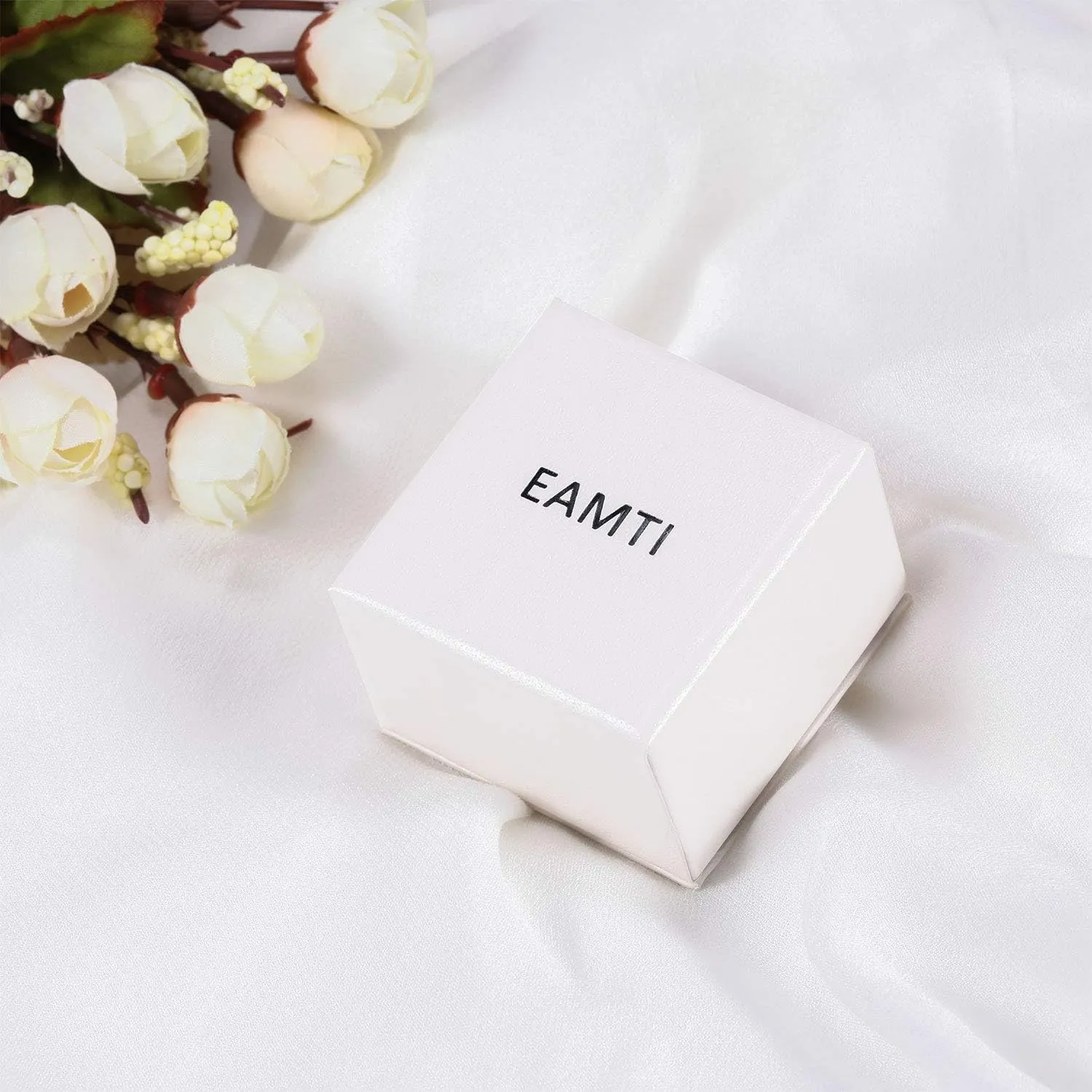 EAMTI CZ Wedding Band for Women 925 Sterling Silver Half Eternity Stackable Ring Size 3-13