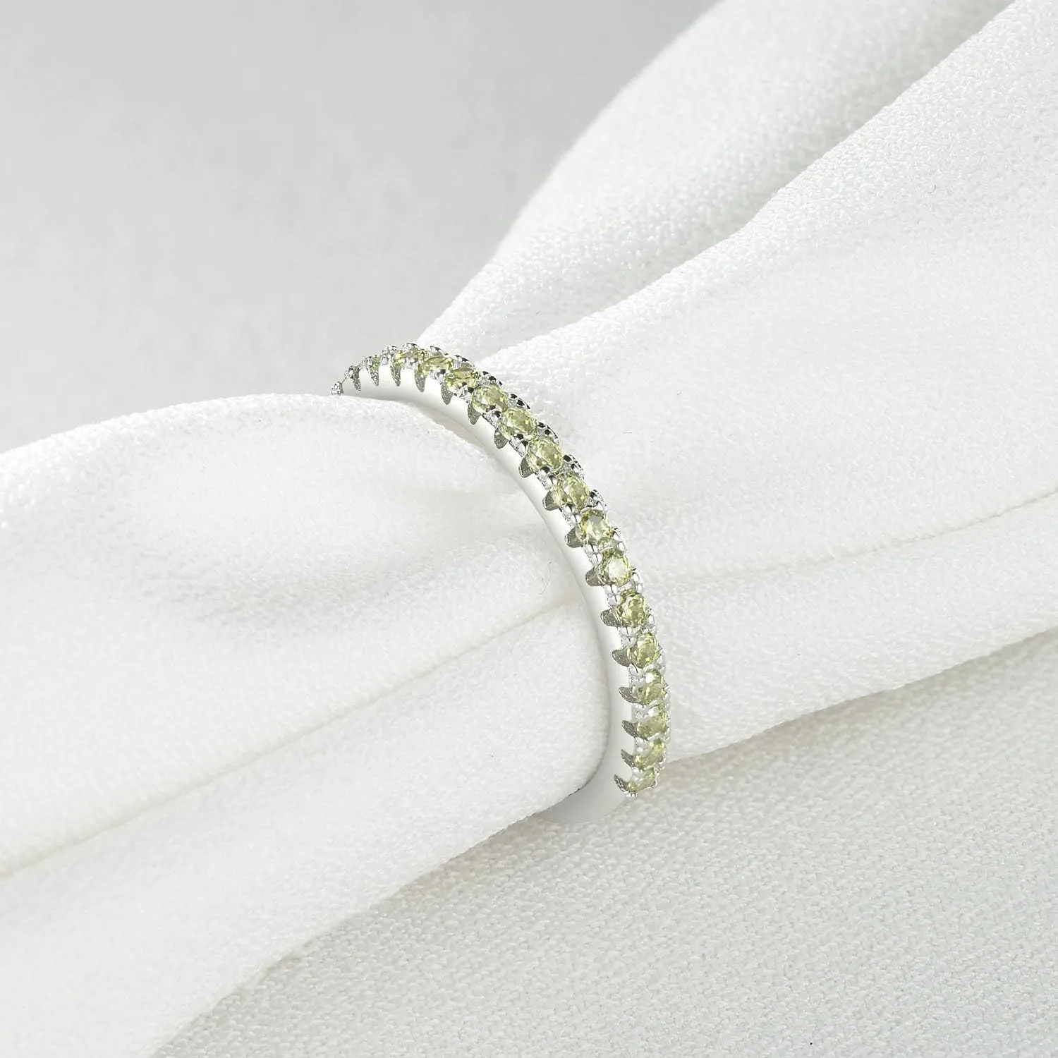 EAMTI CZ Wedding Band for Women 925 Sterling Silver Half Eternity Stackable Ring Size 3-13