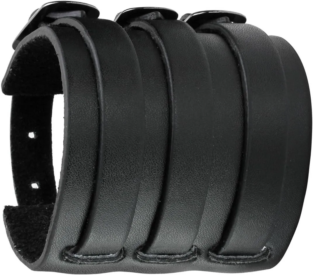 Eigso Punk Leather Cuff Bracelets for Men Women Retro Gothic Vintage Rock Wristband Pair for Man Woman