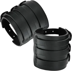 Eigso Punk Leather Cuff Bracelets for Men Women Retro Gothic Vintage Rock Wristband Pair for Man Woman