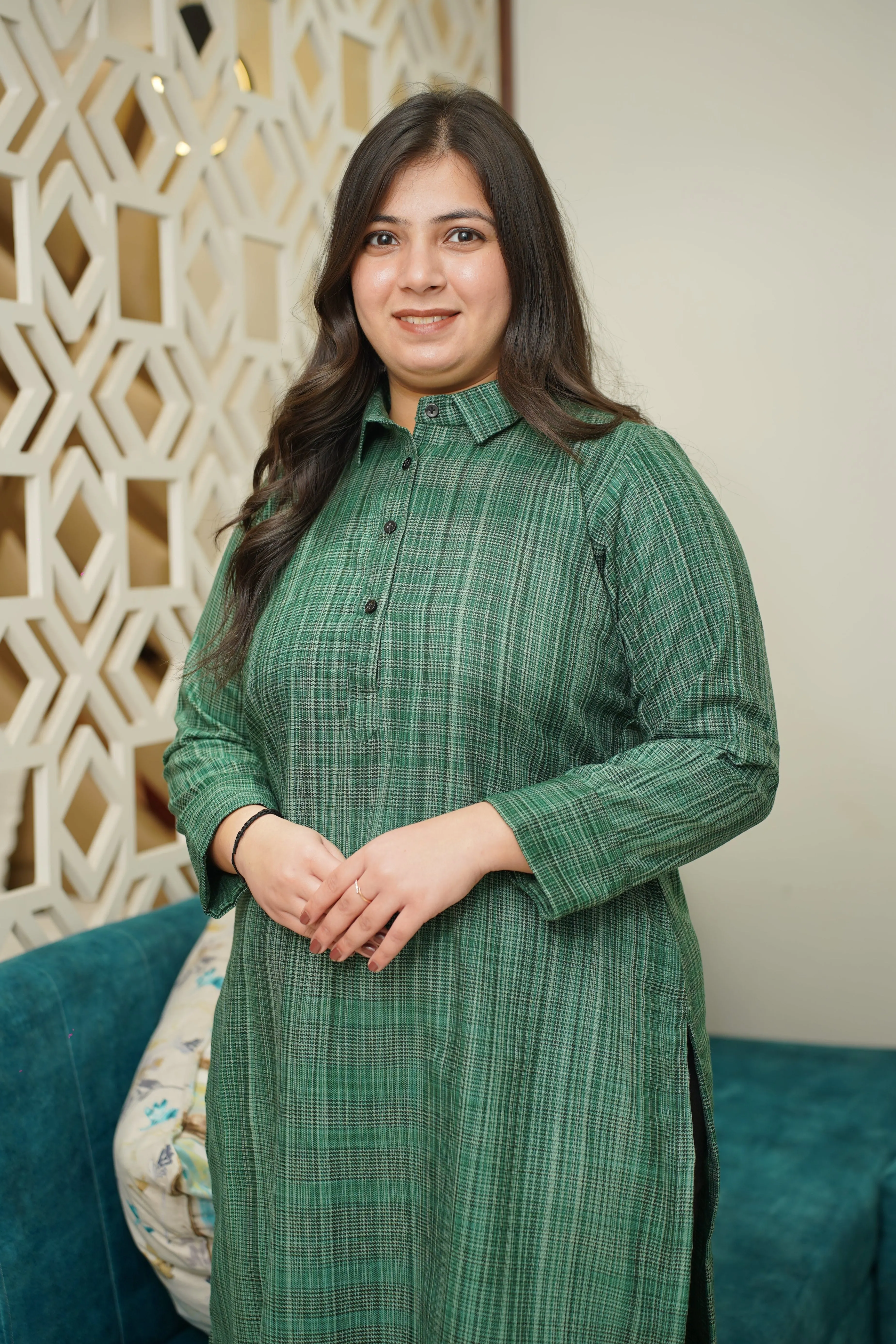 Emerald Green Woollen Kurta