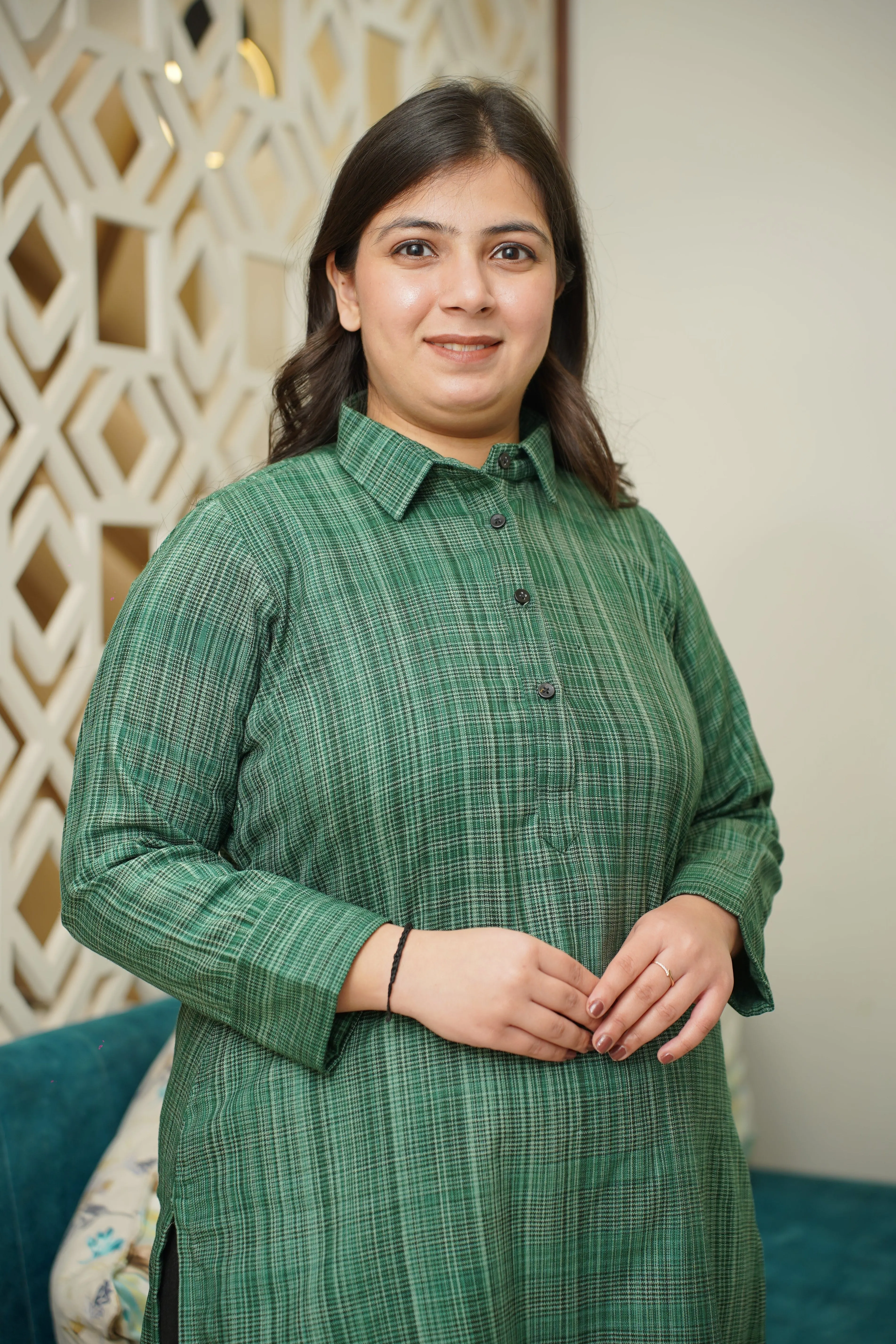 Emerald Green Woollen Kurta