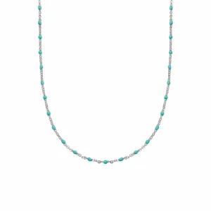 Enamel Beaded Necklace Sterling Silver