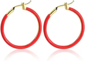 Enamel Hoop Earrings 2cm Round Dangle Drop Earrings Multicolor Circle Cartilage Huggie Tube for Women Hypoallergenic Statement Jewelry