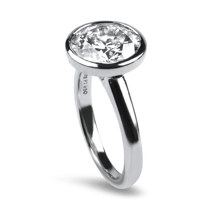 Estate Platinum Round 3.50ct Diamond Engagement Ring