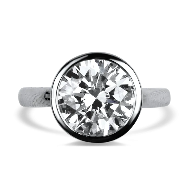 Estate Platinum Round 3.50ct Diamond Engagement Ring