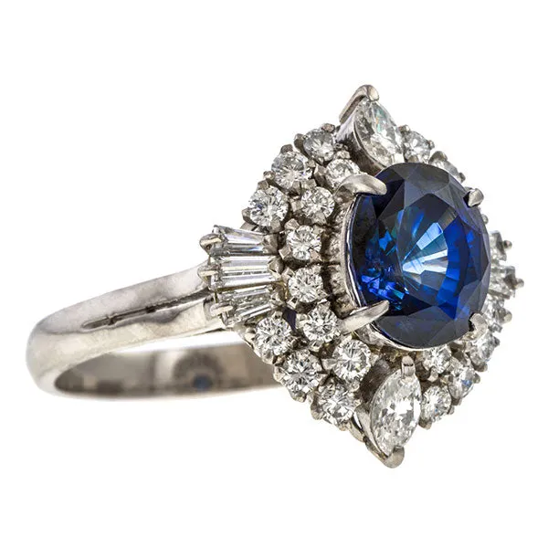Estate Sapphire & Diamond Ring, 2.26ct.