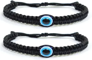 Evil Eye Bracelet, Handmade Bead Rope, Adjustable String Friendship Jewelry, Unisex