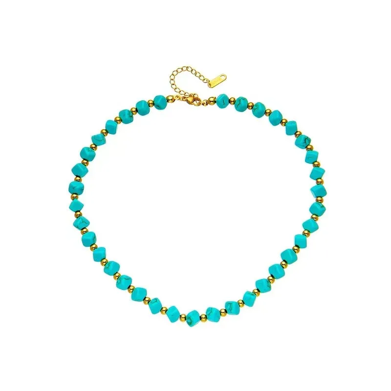Fashion Turquoise French Retro Beaded Necklace