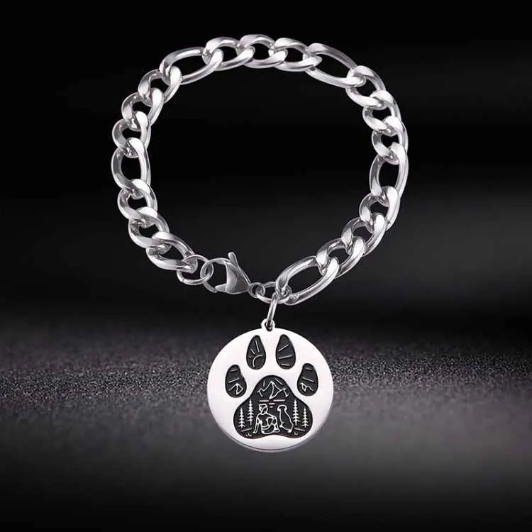 Fashionable Titanium Steel Cute Dog Claw Bracelet