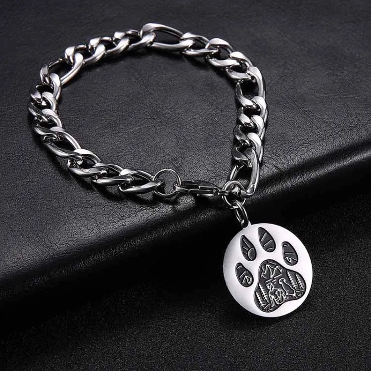 Fashionable Titanium Steel Cute Dog Claw Bracelet