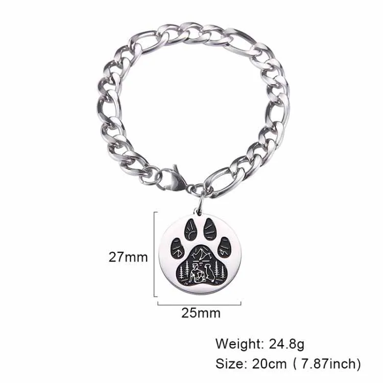 Fashionable Titanium Steel Cute Dog Claw Bracelet