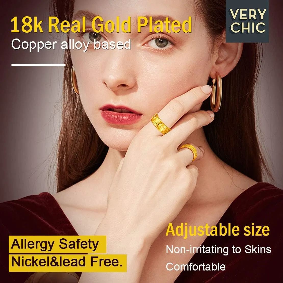 FindChic 18K Gold Plated Horoscope Zodiac Band Rings Constellation Astrology Adjustable Statement Ring for Women or Girls, with Gift Box