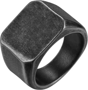 FindChic Customized Signet Photo Rings Square/Heart/Round Chunky Band Ring Stainless Steel/18K Gold Plated/Black Size 7 to 14 Personalized Jewelry for Men Women, Send Gift Box