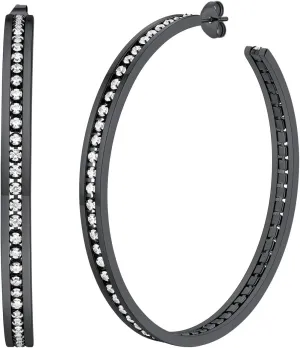 FindChic Sparkly Hoop Earrings for Women Stainless Steel/Gold Plated/Black Hoops with Cubic Zirconia Inlaid Hypoallegenic Jewelry 40mm/60mm/80mm Width, with Gift Box