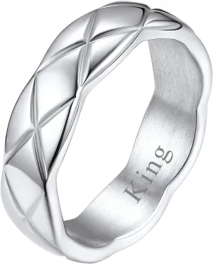 FindChic Stainless Steel Criss Cross/Cuban Link Band Rings for Men Women Width 6mm 9mm 11mm Size 5 to 12 Custom Engraved Personalized Engagement Promise Rings for Her/Him, Send Jewelry Gift Box